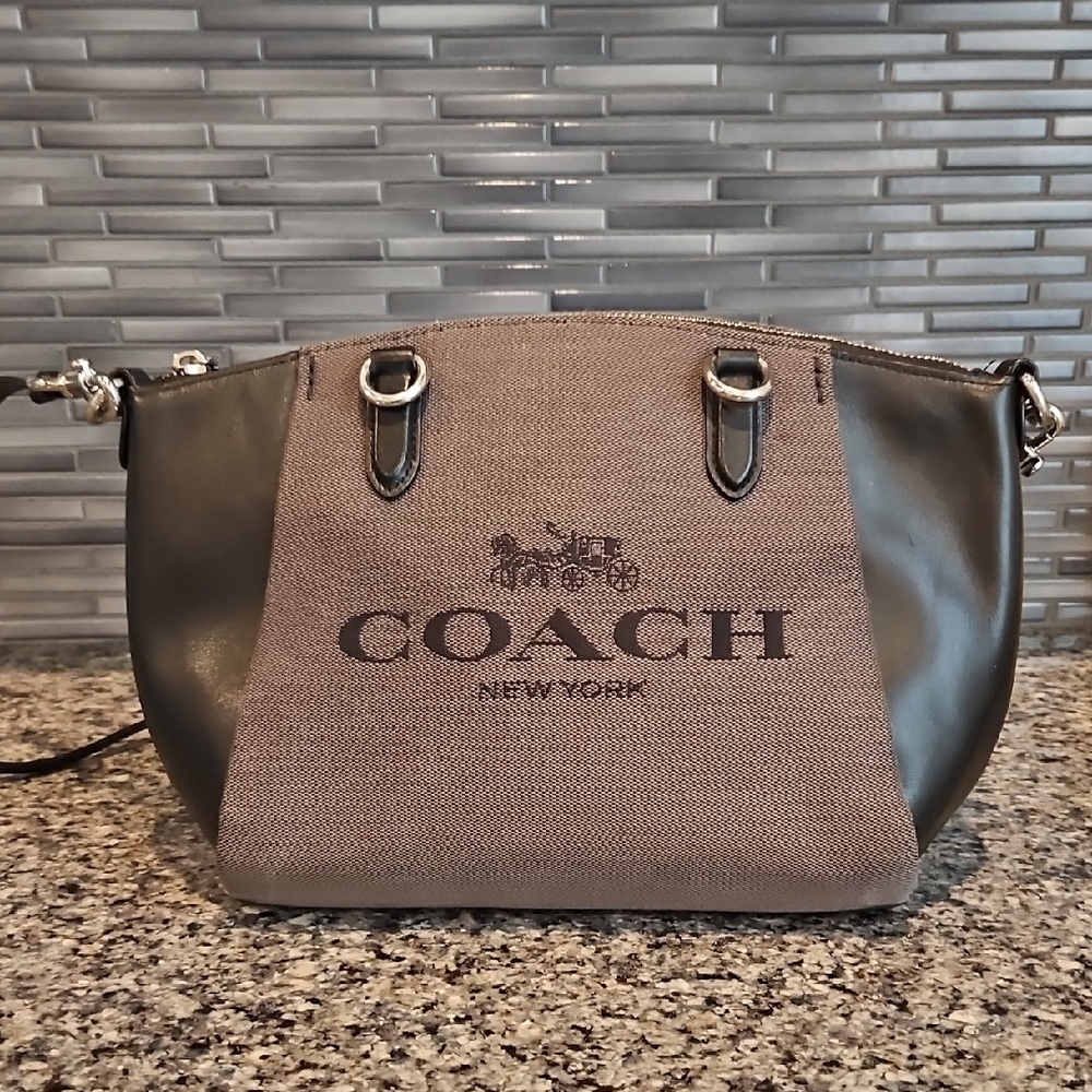 Coach Gray and Black Crossbody Bag